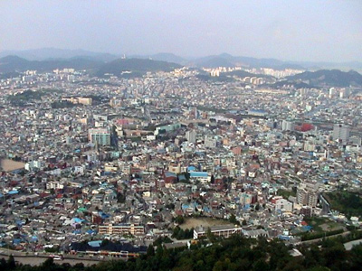 유달산에서 본 목포시 전경 